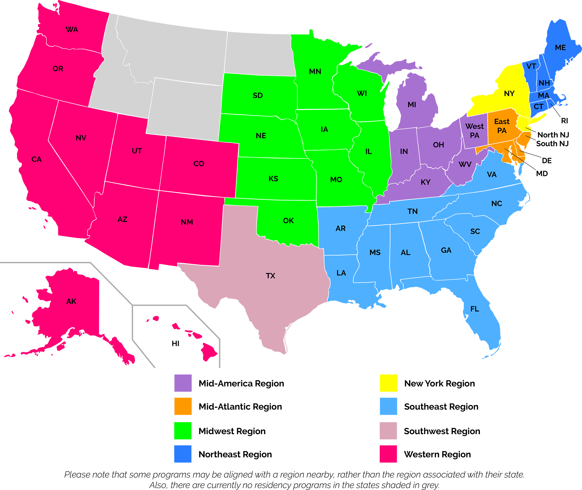 Region Map Map of APPD Regions