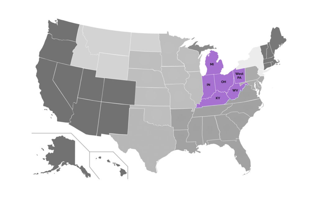 Mid-American Region Map