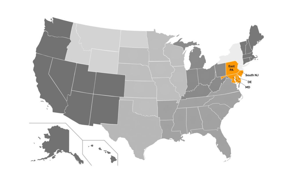 Mid-Atlantic Region Map